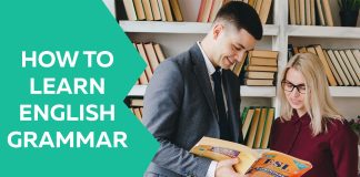 learning English grammar easily as a second language, with the right selection of books in a library