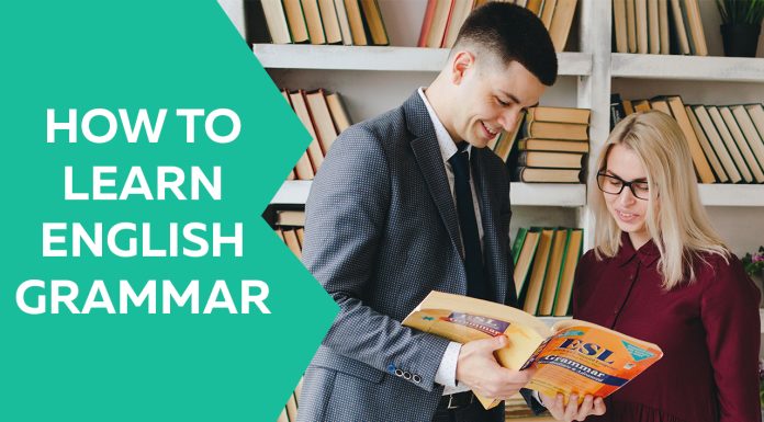 learning English grammar easily as a second language, with the right selection of books in a library