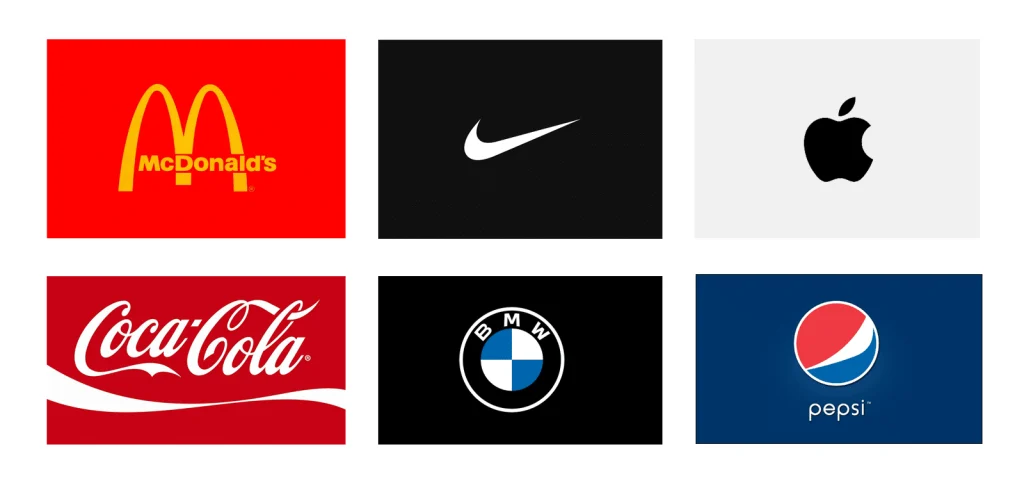 Logo design from top brands, like Apple, Nike, and others.