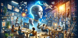 humans in the future using AI tools for content creation