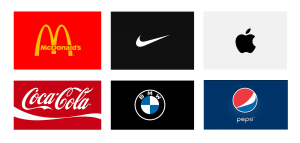 Logo design from top brands, like Apple, Nike, and others.