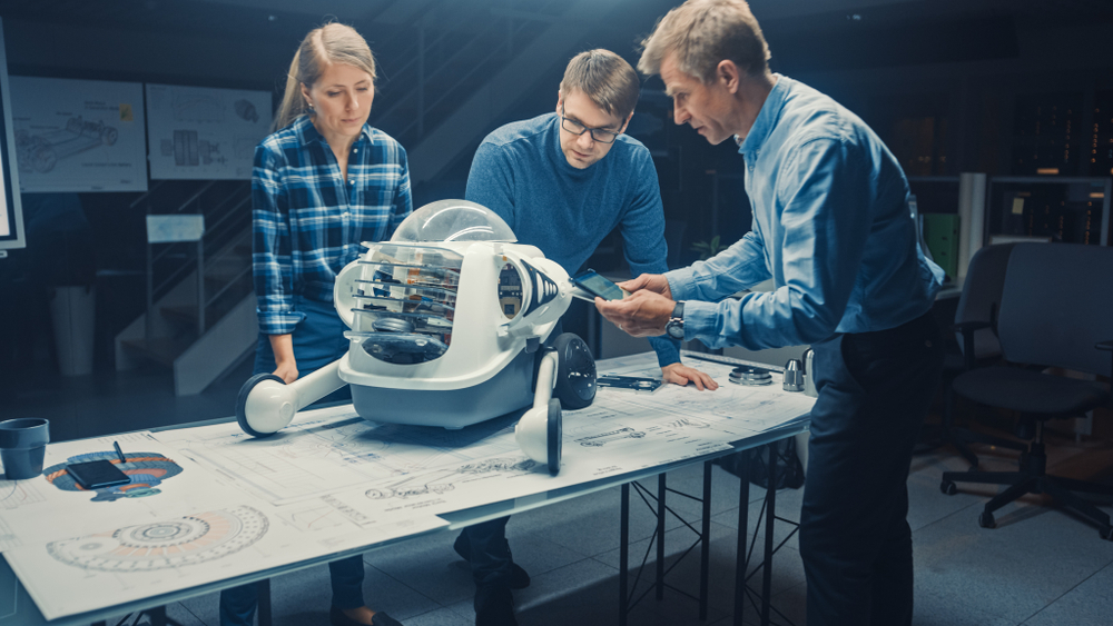 people exploring their scientific invention