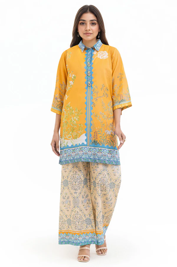 2-piece orange lawn suit by Bonanza Satrangi