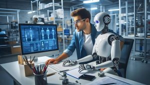 human and AI working together in the future for content creation