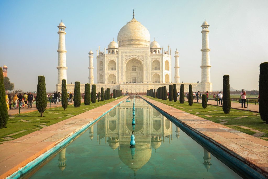 A picture of Taj Mahal in India, one of the wonders of the world